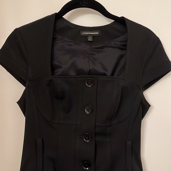 Black Bustier Style Blouse - Picture 2 of 4